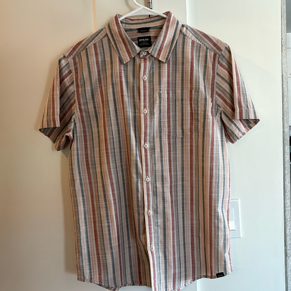 PrAna short sleeved striped shirt - men's size S - Picture 1 of 9
